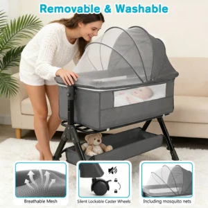 Portable Bassinet Foldable Baby Cradle 0-18 MonthsInfant